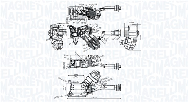Oliekoeler, motorolie Magneti Marelli 350300006500