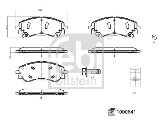 Remblokkenset, schijfrem Febi Bilstein 1000641