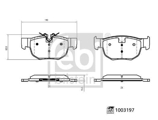 Remblokkenset, schijfrem Febi Bilstein 1003197