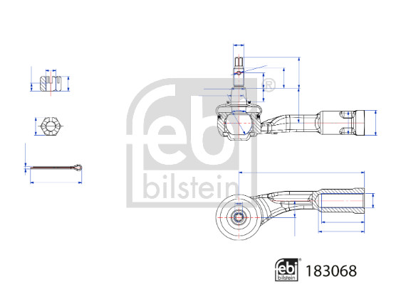 Spoorstangeind / Stuurkogel Febi Bilstein 183068