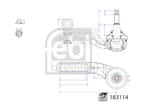 Spoorstangeind / Stuurkogel Febi Bilstein 183114