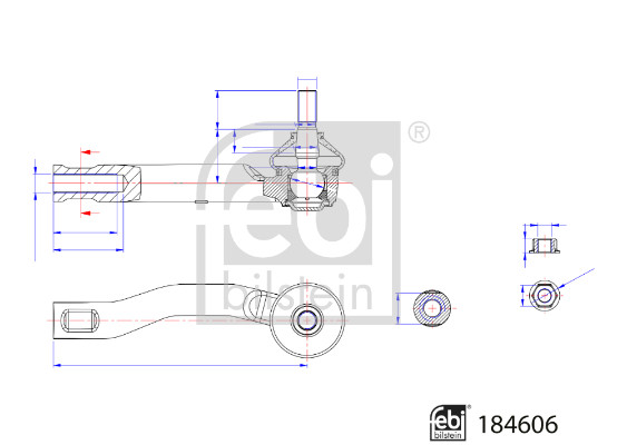 Spoorstangeind / Stuurkogel Febi Bilstein 184606