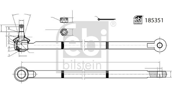 Spoorstangeind / Stuurkogel Febi Bilstein 185351