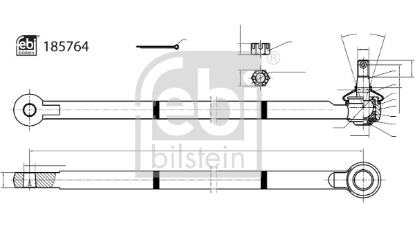 Spoorstangeind / Stuurkogel Febi Bilstein 185764
