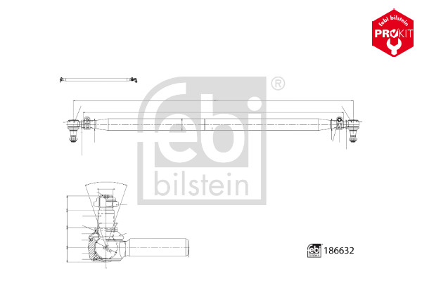 Spoorstang Febi Bilstein 186632