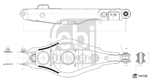 Draagarm, wielophanging Febi Bilstein 194708