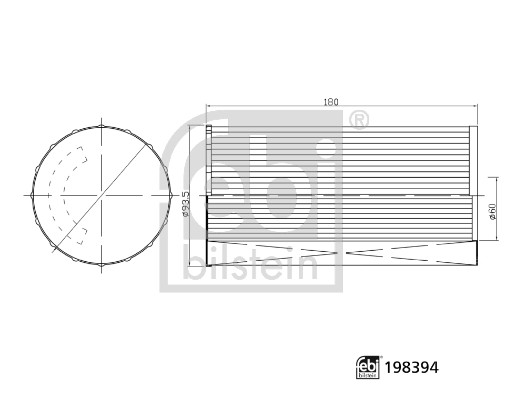 Luchtfilter, compressor aanzuiglucht Febi Bilstein 198394