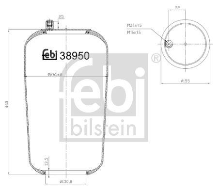Veerbalg Febi Bilstein 38950