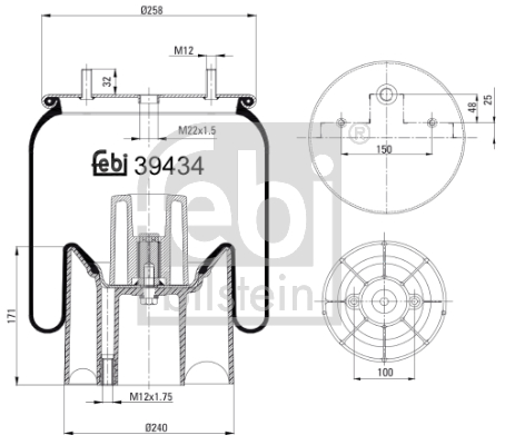 Veerbalg Febi Bilstein 39434