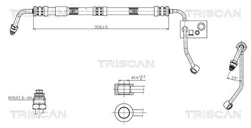 Hydraulische slang, besturing Triscan 8516 11033