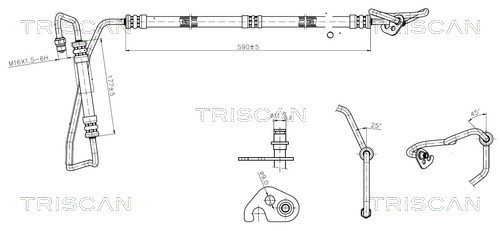 Hydraulische slang, besturing Triscan 8516 16014