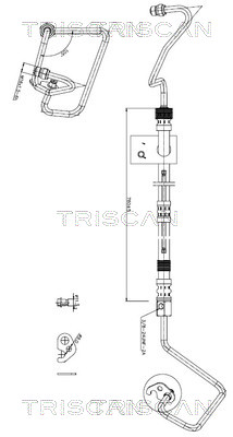 Hydraulische slang, besturing Triscan 8516 16026