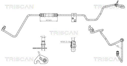 Hydraulische slang, besturing Triscan 8516 16043