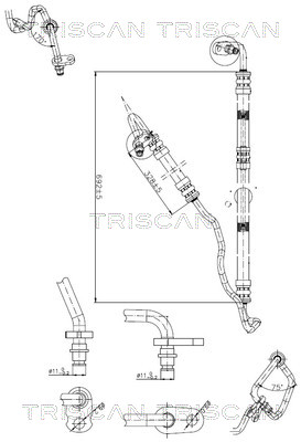 Hydraulische slang, besturing Triscan 8516 23001
