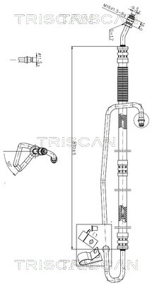 Hydraulische slang, besturing Triscan 8516 23006