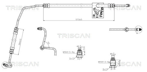 Hydraulische slang, besturing Triscan 8516 25005