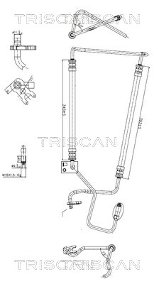 Hydraulische slang, besturing Triscan 8516 28006