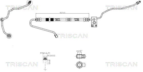 Hydraulische slang, besturing Triscan 8516 29028
