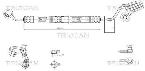 Hydraulische slang, besturing Triscan 8516 29031