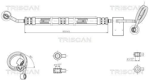 Hydraulische slang, besturing Triscan 8516 29035