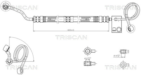 Hydraulische slang, besturing Triscan 8516 29036