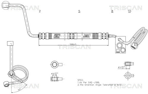 Hydraulische slang, besturing Triscan 8516 29037