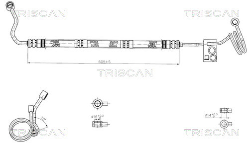 Hydraulische slang, besturing Triscan 8516 29048
