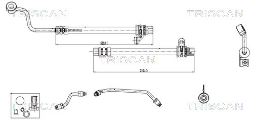 Hydraulische slang, besturing Triscan 8516 43004
