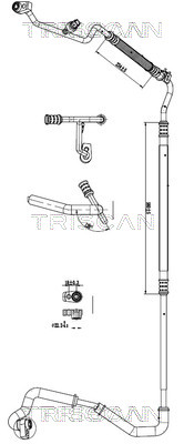 Hoge druk- / lage drukleiding, airconditioning Triscan 9010 16044