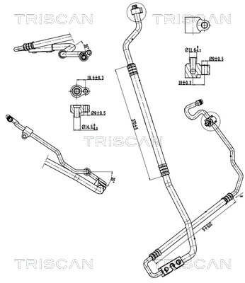 Hoge druk- / lage drukleiding, airconditioning Triscan 9010 16054