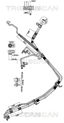 Hoge druk- / lage drukleiding, airconditioning Triscan 9010 16055