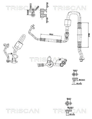 Hoge druk- / lage drukleiding, airconditioning Triscan 9010 24010
