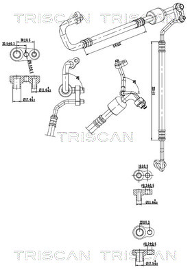 Hoge druk- / lage drukleiding, airconditioning Triscan 9010 24015