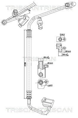 Hoge druk- / lage drukleiding, airconditioning Triscan 9010 24017