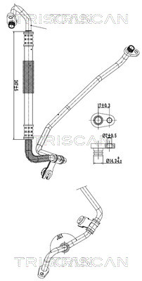 Hoge druk- / lage drukleiding, airconditioning Triscan 9010 28029