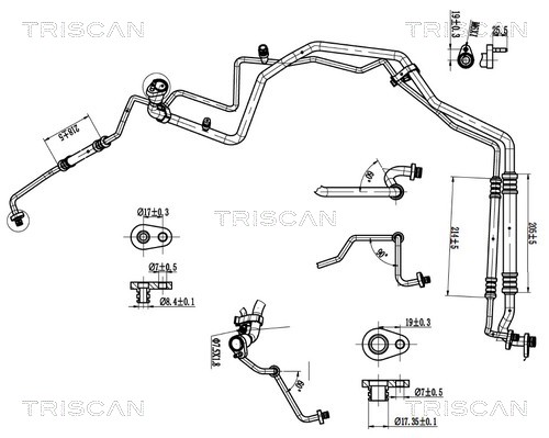 Hoge druk- / lage drukleiding, airconditioning Triscan 9010 28045