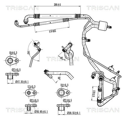 Hoge druk- / lage drukleiding, airconditioning Triscan 9010 28048