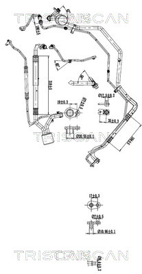 Hoge druk- / lage drukleiding, airconditioning Triscan 9010 28051