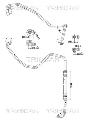 Hoge druk- / lage drukleiding, airconditioning Triscan 9010 28056