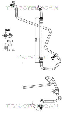 Hoge druk- / lage drukleiding, airconditioning Triscan 9010 28072