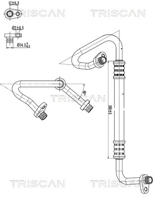 Hoge druk- / lage drukleiding, airconditioning Triscan 9010 28074