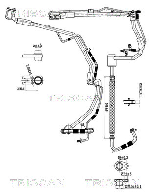 Hoge druk- / lage drukleiding, airconditioning Triscan 9010 28080