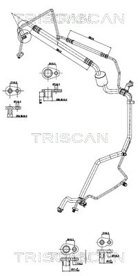 Hoge druk- / lage drukleiding, airconditioning Triscan 9010 28089