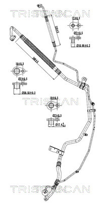 Hoge druk- / lage drukleiding, airconditioning Triscan 9010 28093