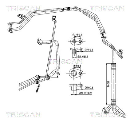 Hoge druk- / lage drukleiding, airconditioning Triscan 9010 28094