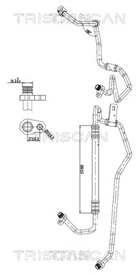 Hoge druk- / lage drukleiding, airconditioning Triscan 9010 28105