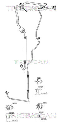 Hoge druk- / lage drukleiding, airconditioning Triscan 9010 28106
