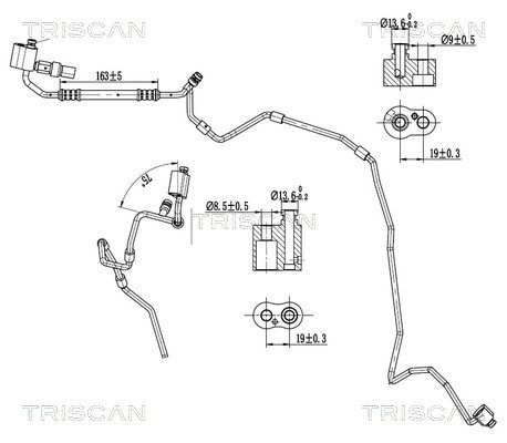 Hoge druk- / lage drukleiding, airconditioning Triscan 9010 29016