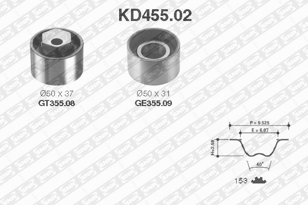 Distributieriem kit SNR KD455.02