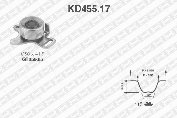 Distributieriem kit SNR KD455.17